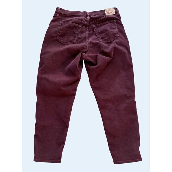 LEVI'S High Waisted Mom Corduroy Jeans Burgundy Maroon Size 34 - Picture 4 of 8
